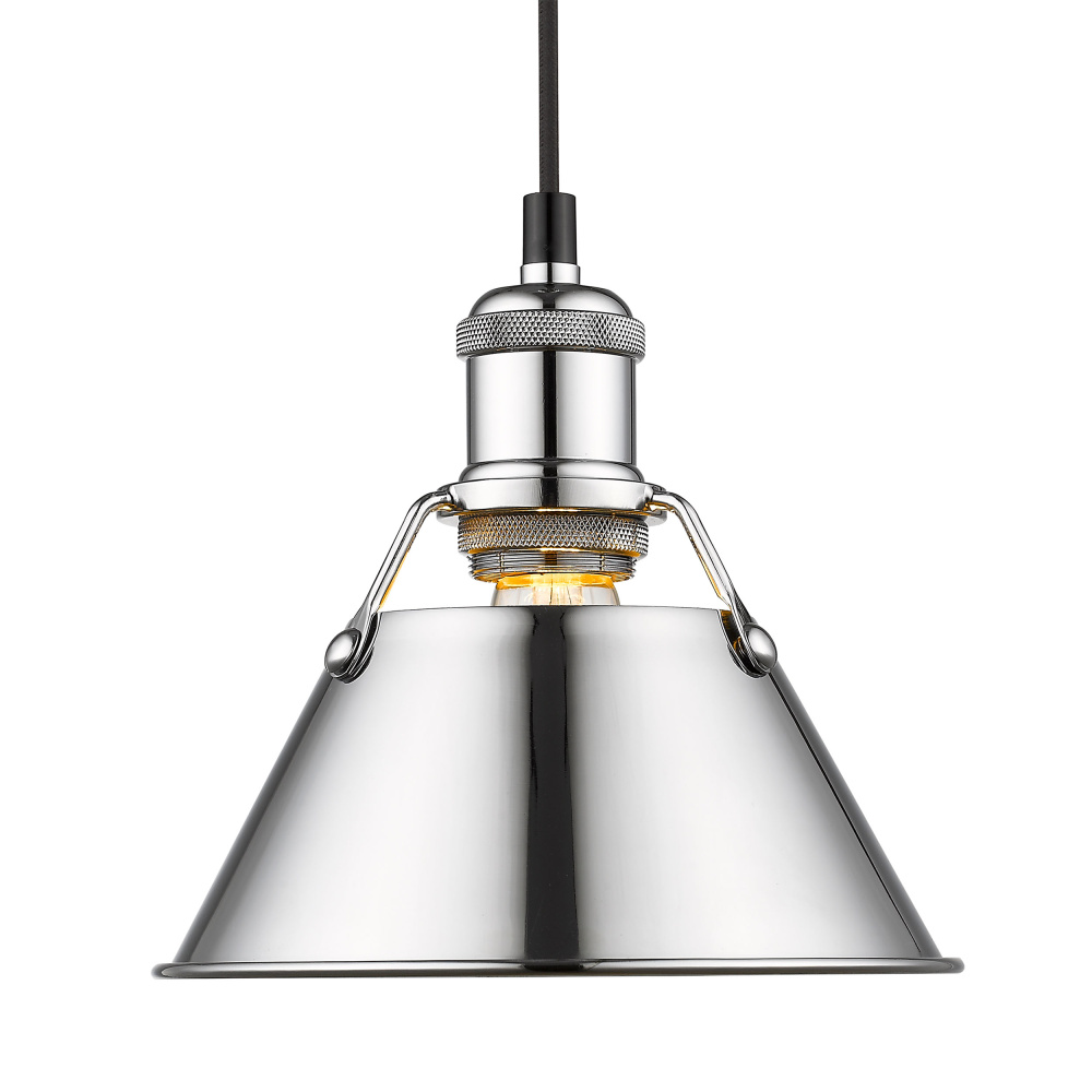 Yep by Golden Lighting Orwell 1-light 8in Pendant in Chrome